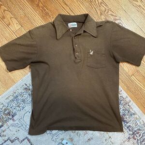Vintage 1960's Mens Hi Fashion By Harvey Polo Shirt With Embroidered Rabbit Med